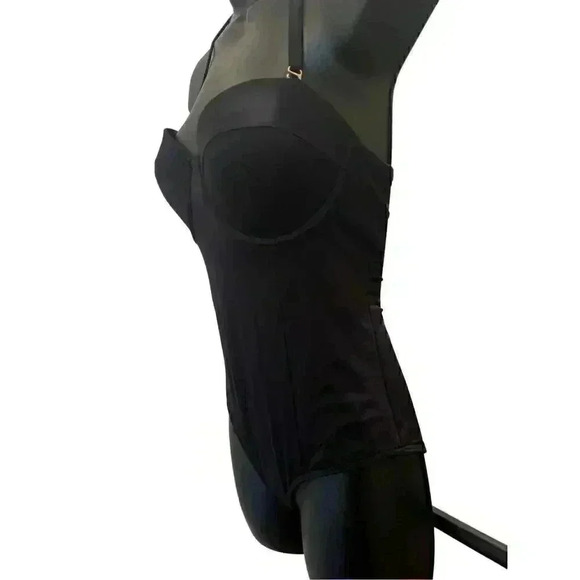 MAIO SWIM Black Halter Bralette One Piece Swimsuit - size 8 - Picture 2 of 7